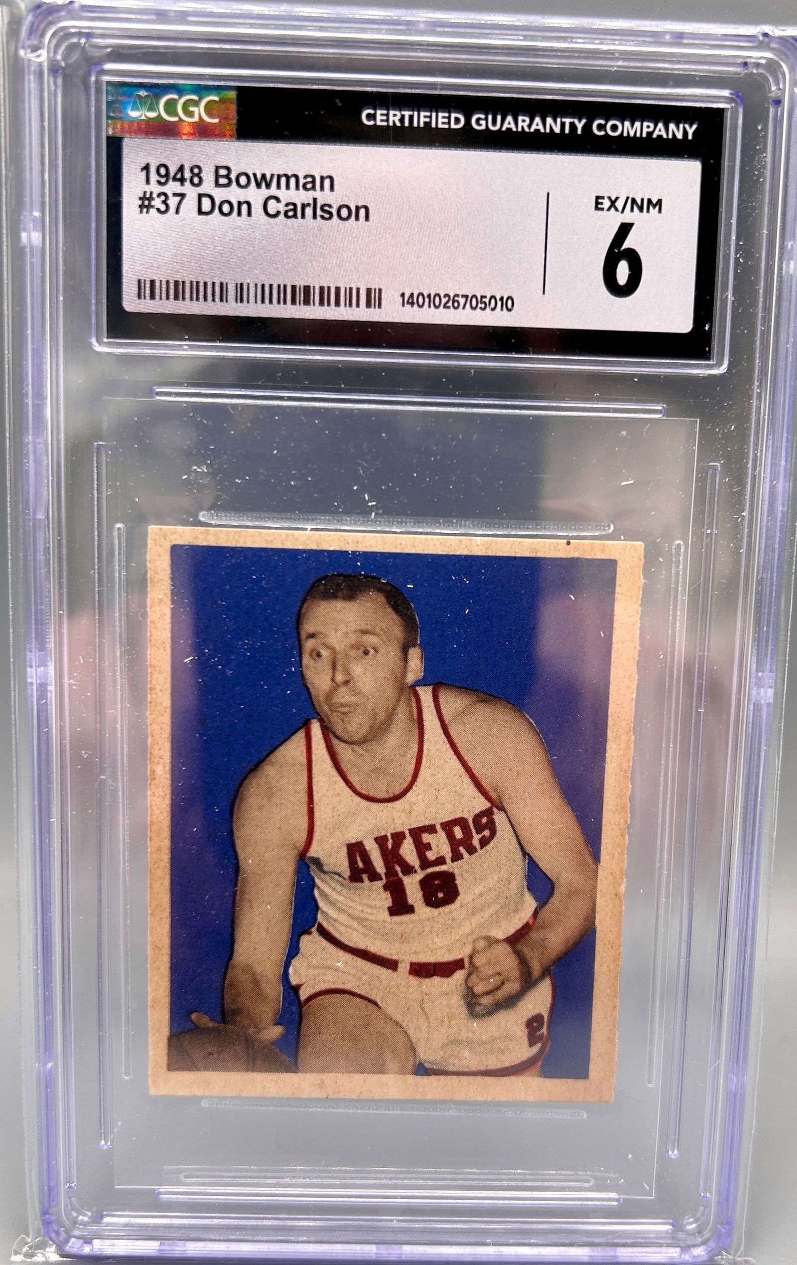 1948 Bowman Basketball Card Don Carlson (1 of 2)