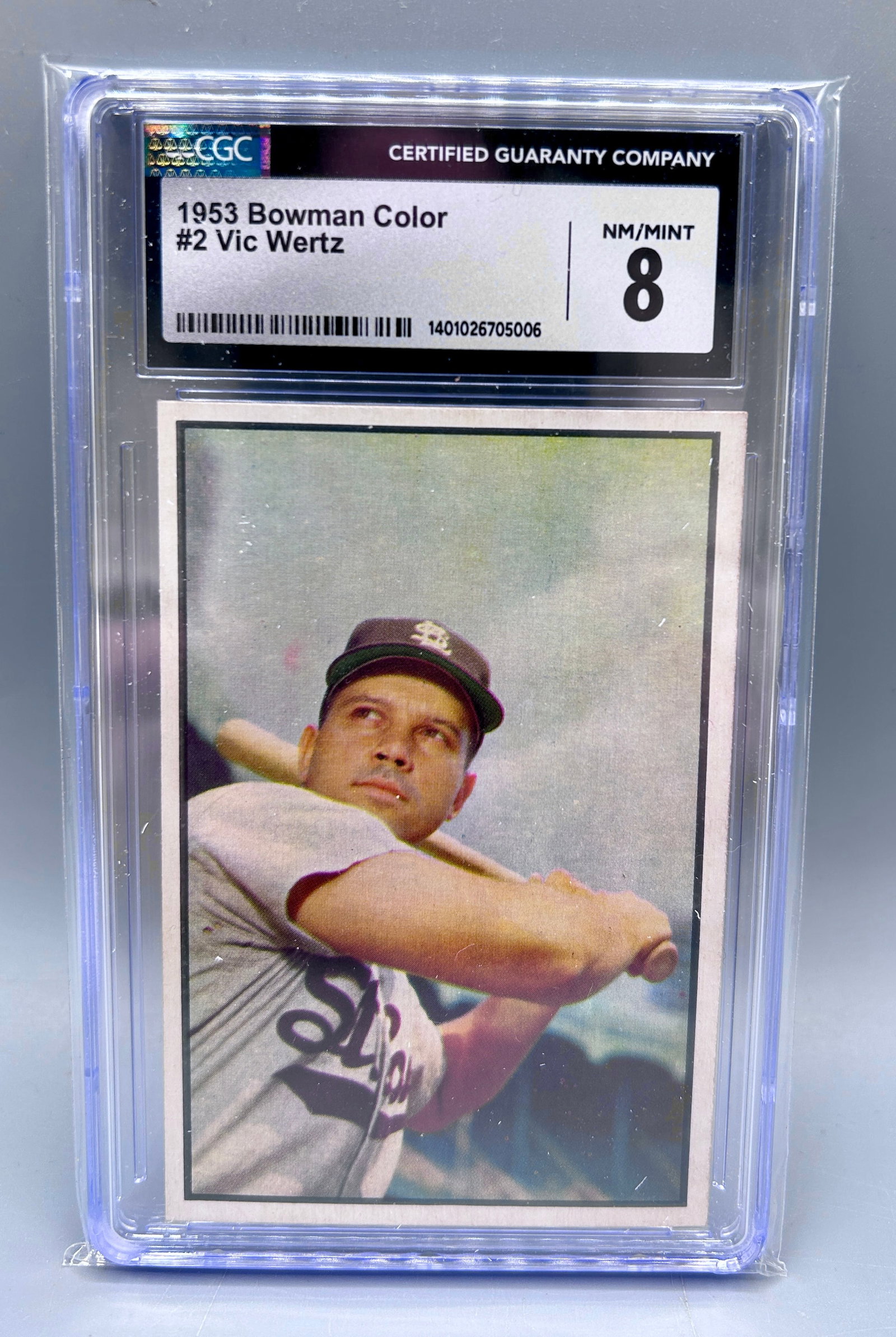 1953 Bowman Color Baseball Card Vic Wertz (1 of 2)