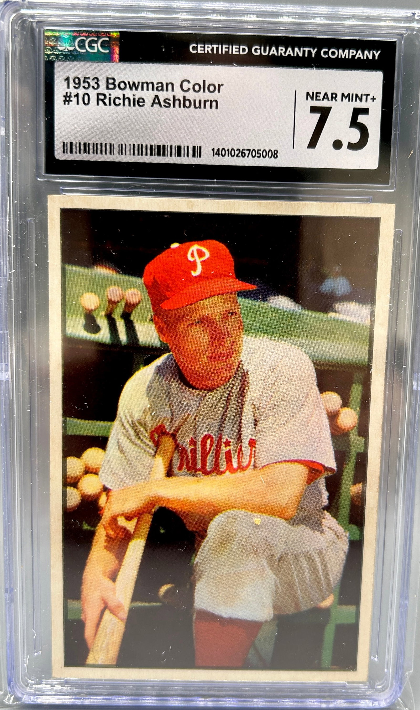 1953 Bowman Color Baseball Card Richie Ashburn (1 of 2)