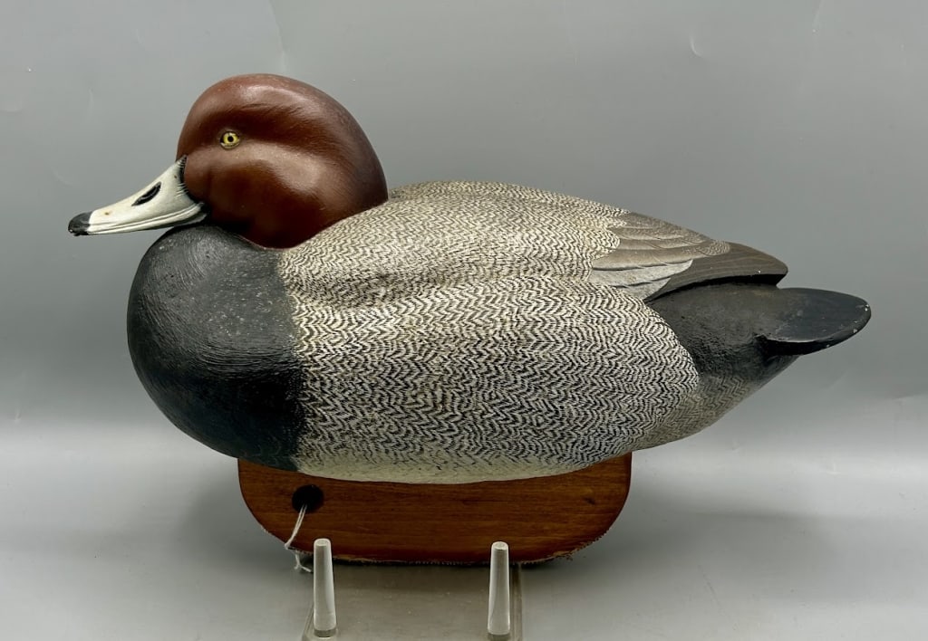 Cork-Bodied Redhead Decoy attr. to Luke Costilow (1 of 4)