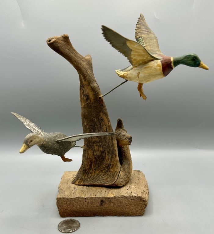 Miniature Flying Mallard and a Black Duck by Burr (1 of 4)