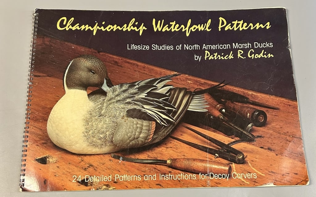 Three Decoy Pattern Books by Pat Godin: Three highly desireable pattern books by 19 time World Champion decoy carver Patrick Godin (b. 1953), Brantford, Ontario, Canada. As found.