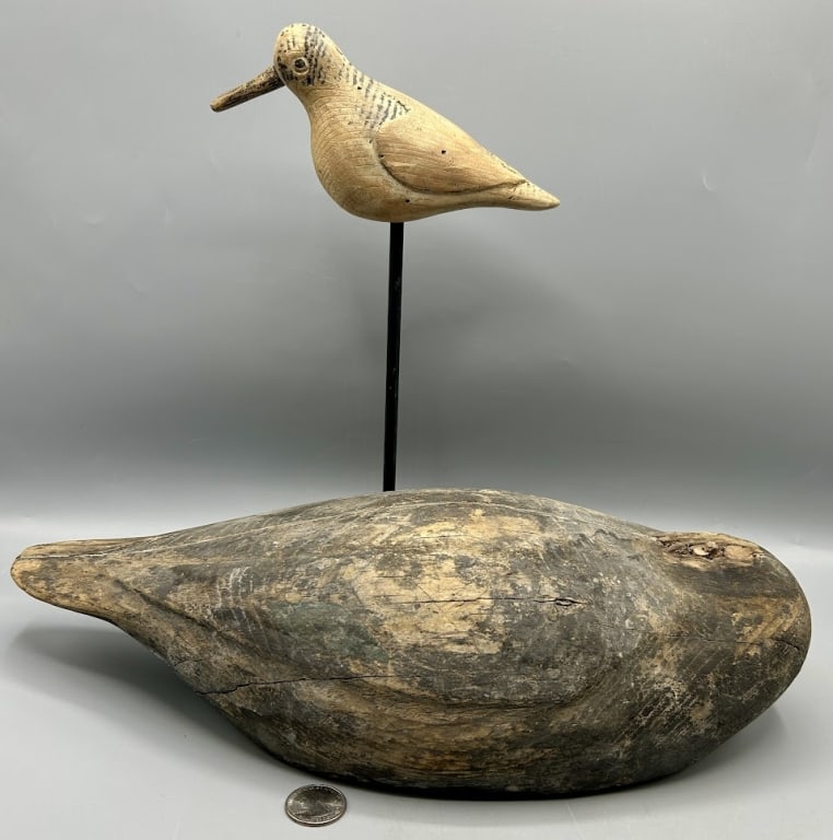 Antique Merganser Decoy Body and a Peep Decoy (1 of 4)