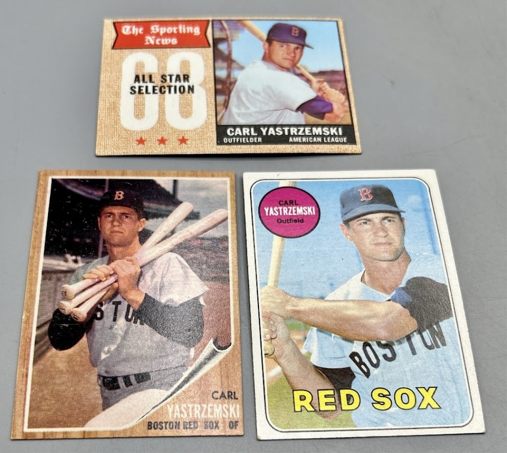 Three Carl Yastremski Baseball Cards: Topps