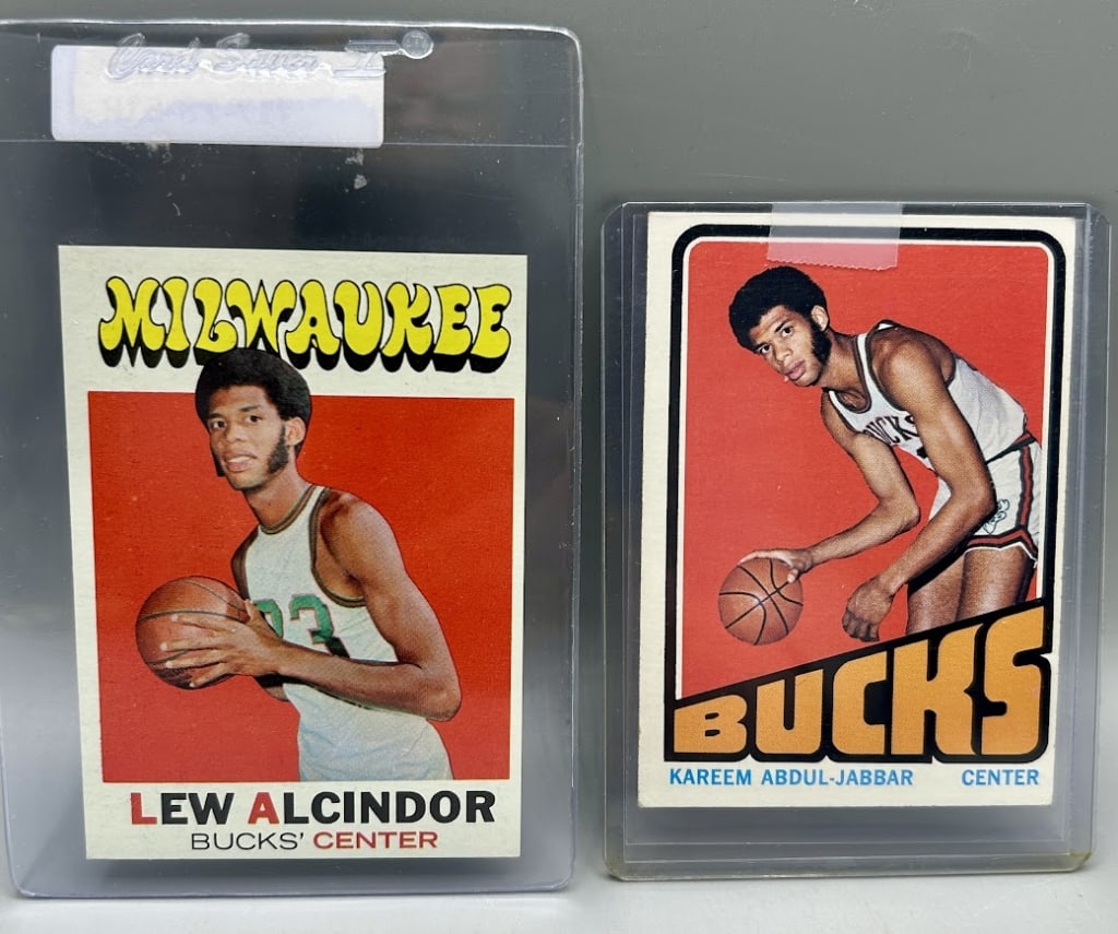 Lew Alcindor and Jabbar Basketball Cards: 1 - Lew Alcindor and 1 - Kareem Abdul Jabbar Topps Cards
