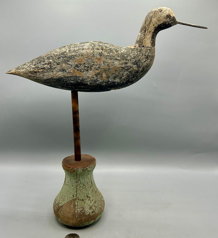 Plover Shorebird Decoy from the Coffin Family Nantucket - 3