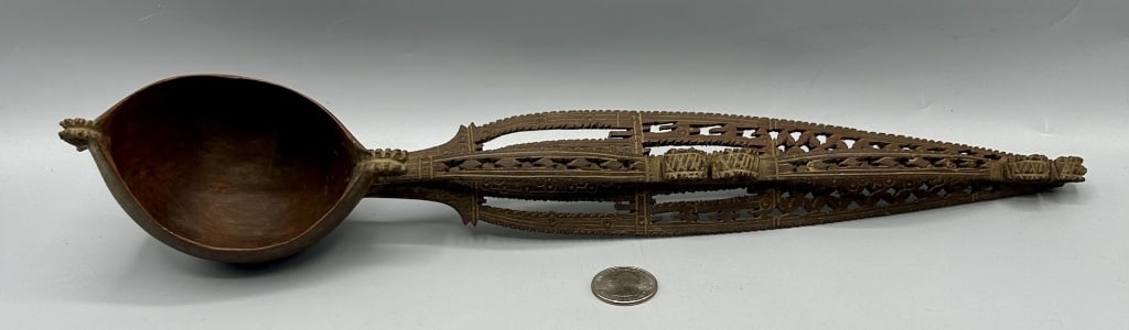 Superb Old Carved Spoon: In good condition for its age.