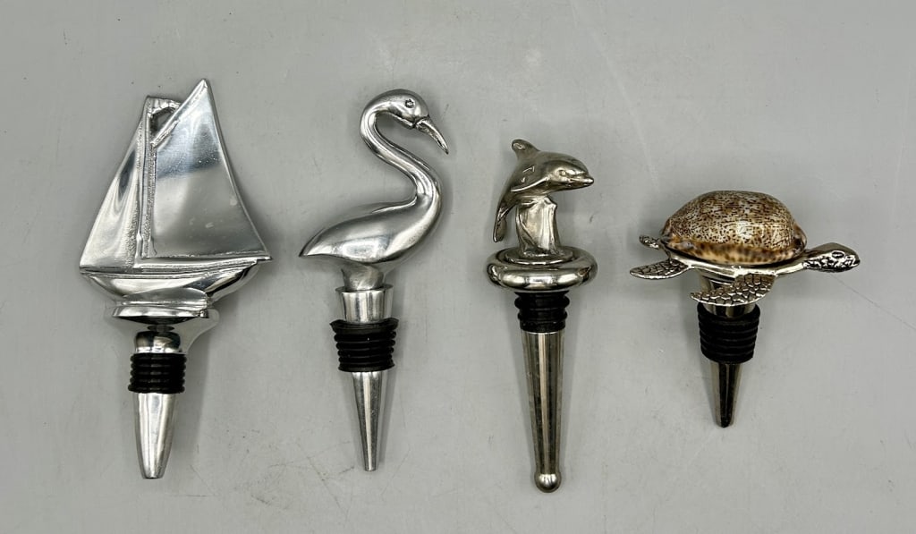 Four Nautical Wine Stoppers: As found