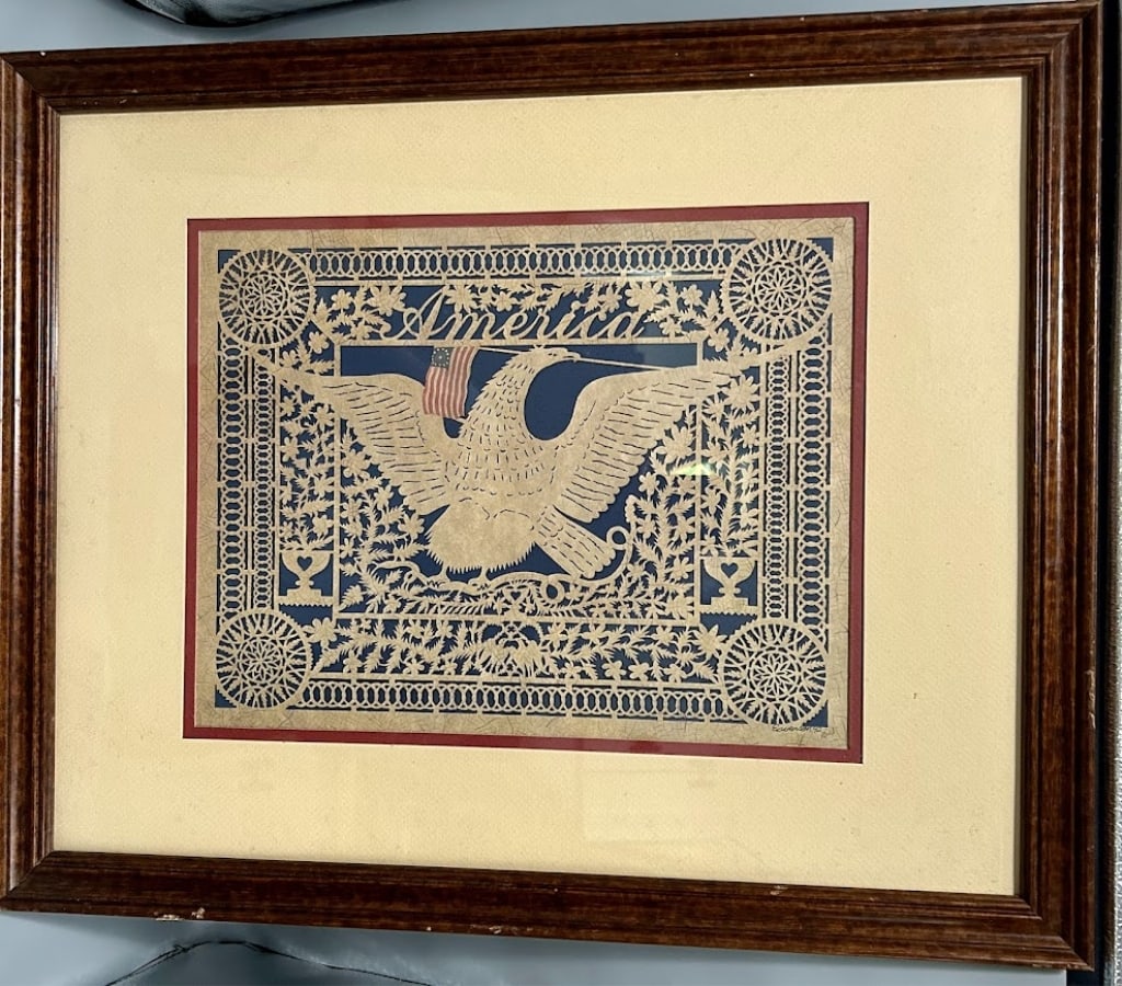 Fine Folk Art Paper Cutting - Patriotic Motif (1 of 3)