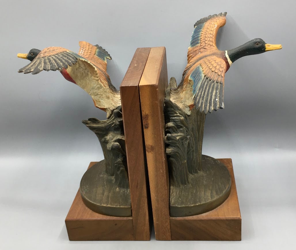 Cast Metal Flying Mallards Bookends (1 of 3)