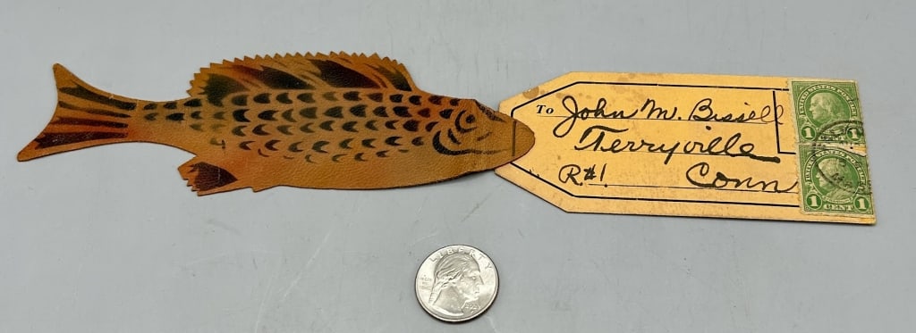 Rare Leather Fish Postal Card: As found