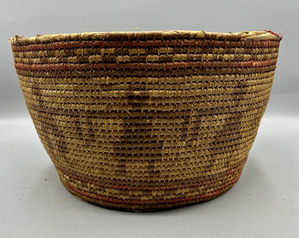 Open Hand Woven Basket with Figure and Sun Motifs (1 of 4)