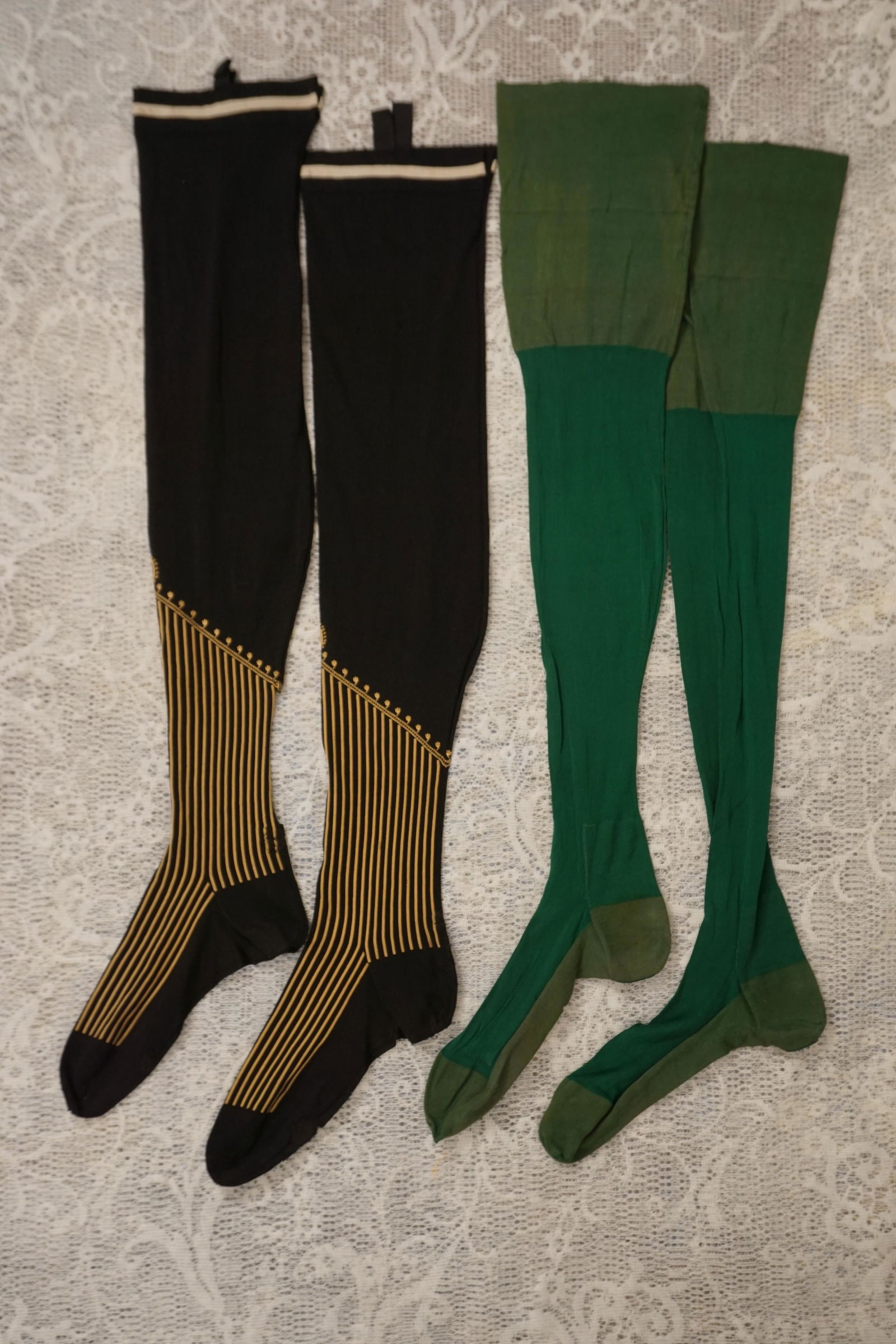 Antique Victorian- 1900s Long Socks Lot of Two (1 of 8)