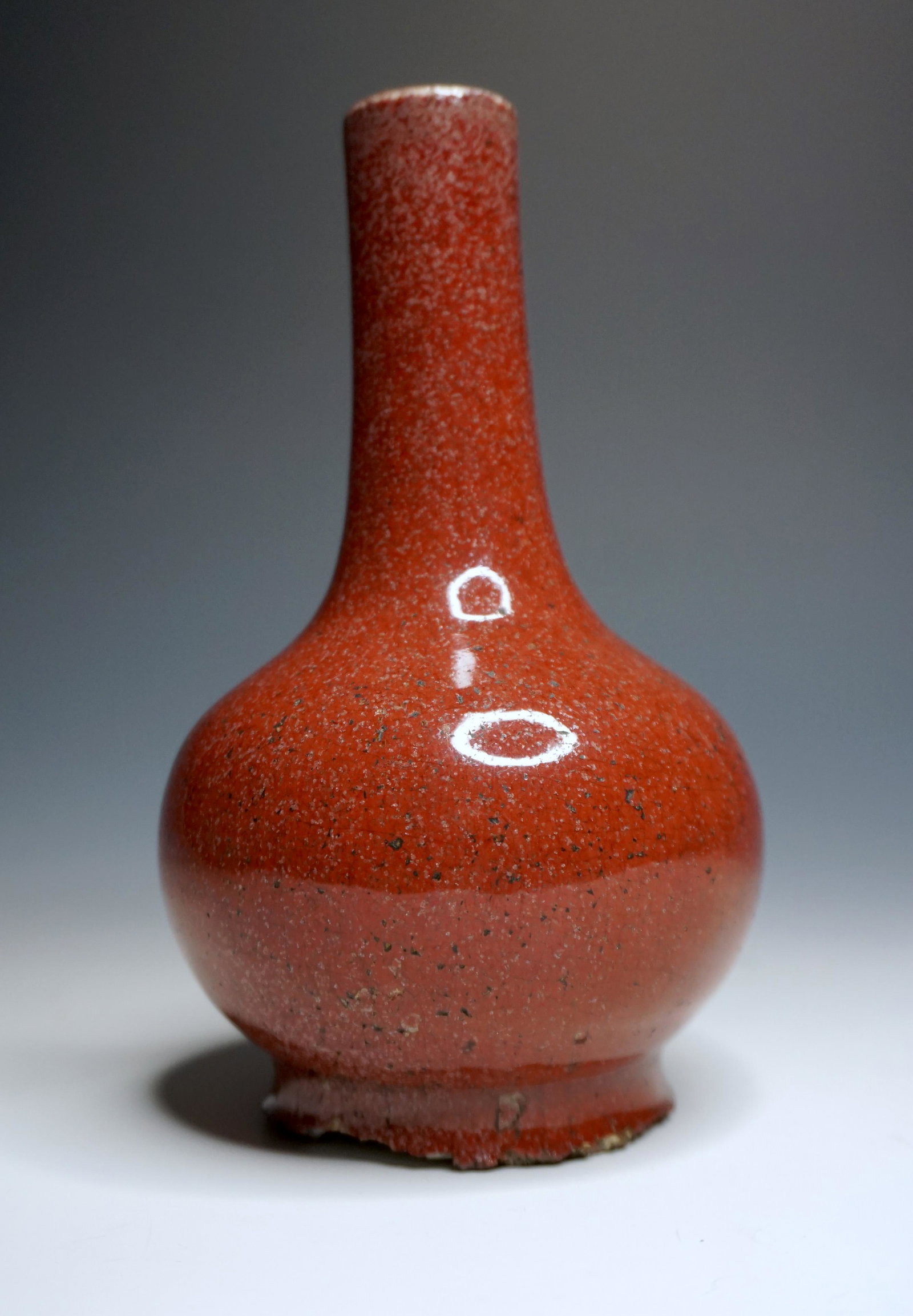 Antique Chinese porcelain bottle vase, oxblood (1 of 7)