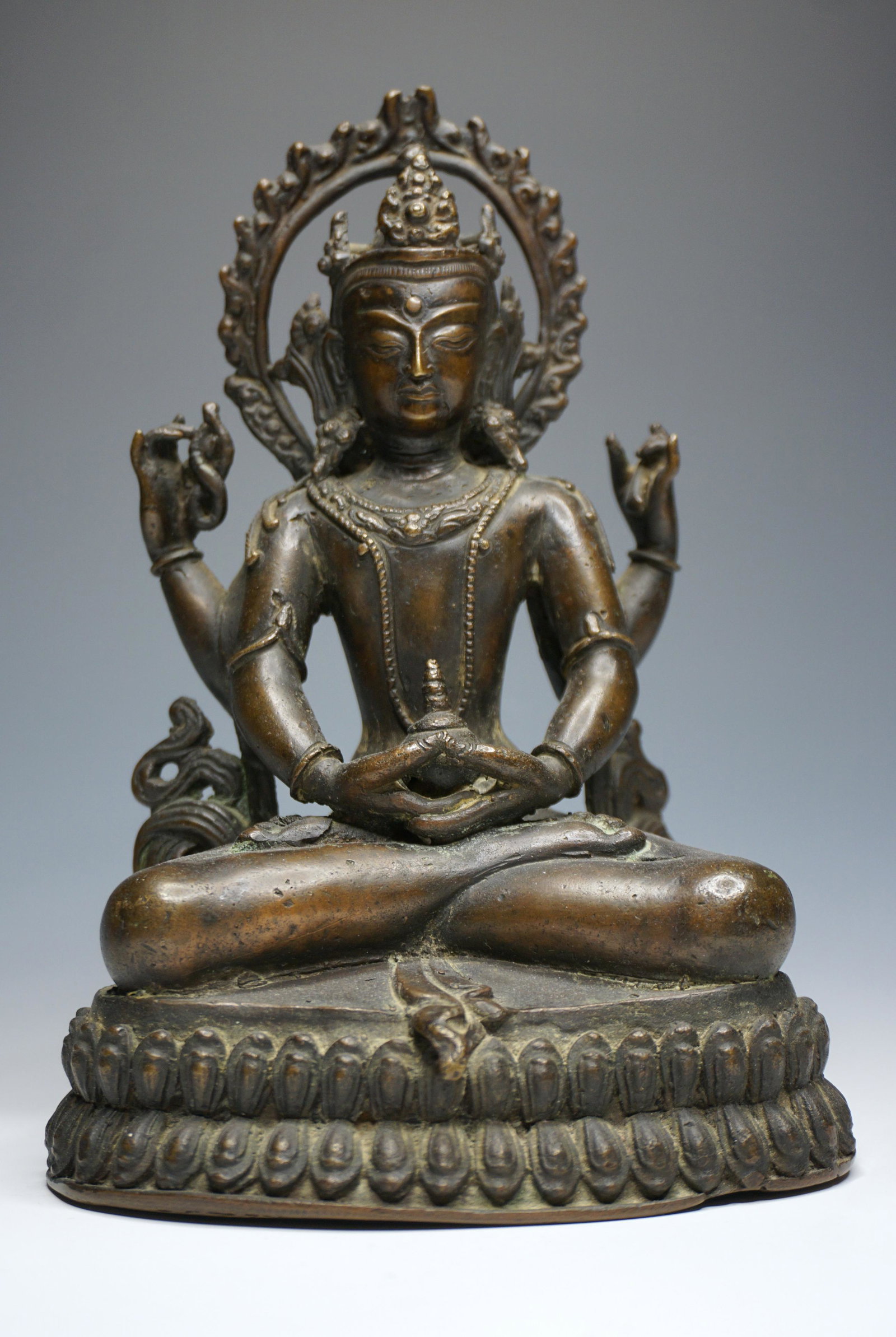 19th c Nepal bronze Avalokiteshvara Statue (1 of 15)