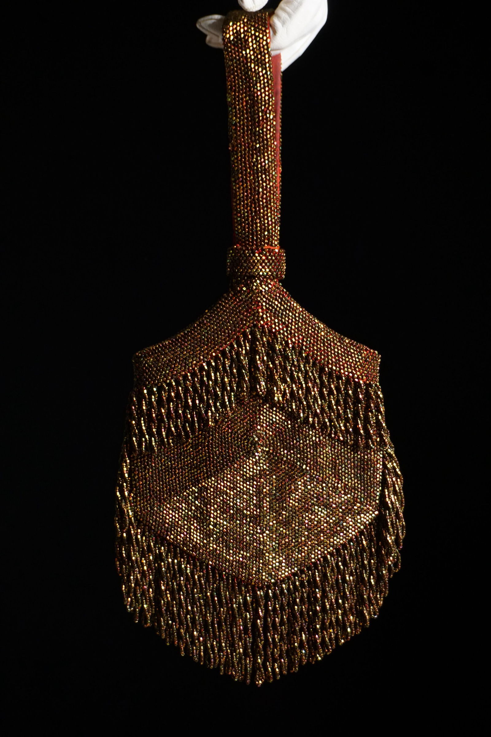 Vintage 1920s sparkly glass beaded fringe purse (1 of 10)