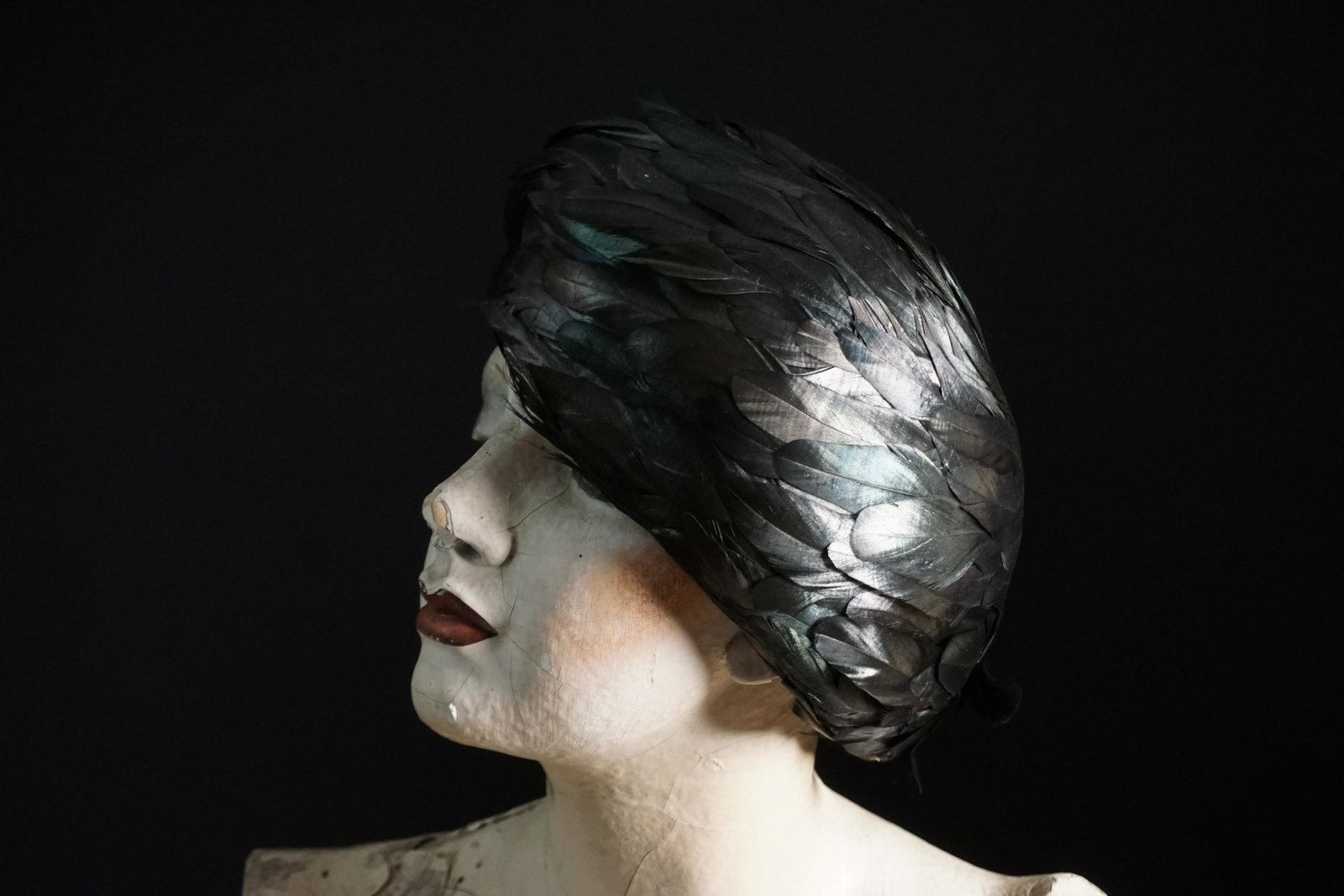 Vintage French coque feather hat Jean Guy Haute Mode (1 of 9)