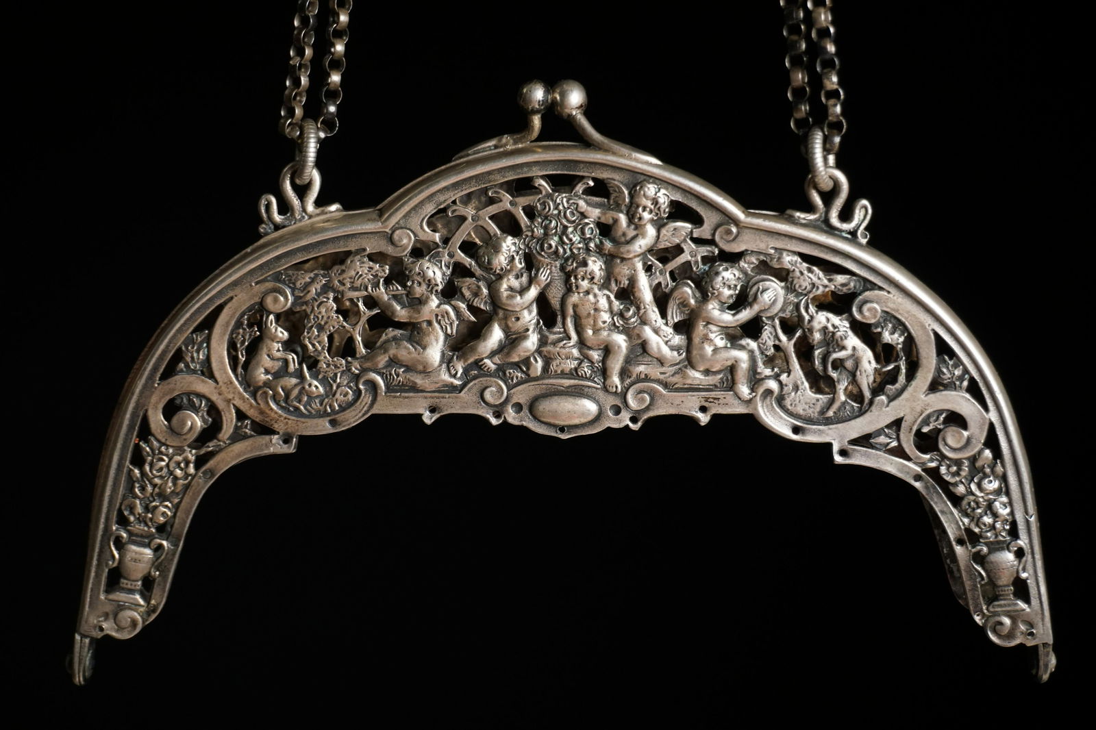 Antique 800 German silver baroque purse frame (1 of 9)