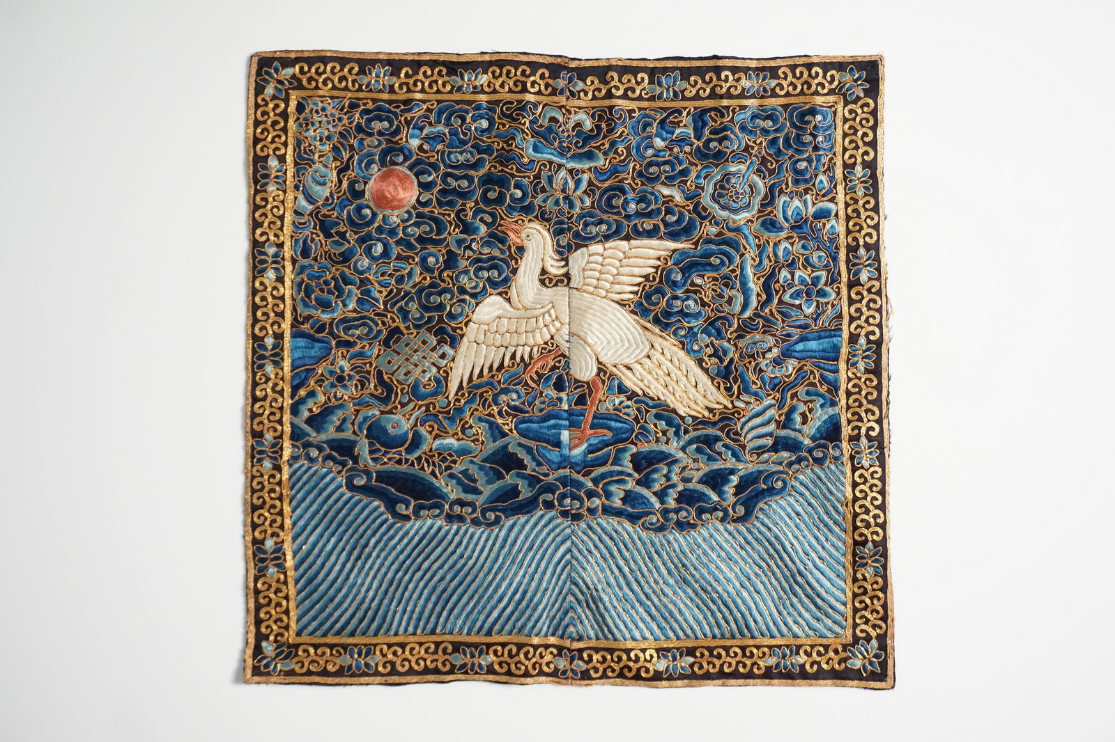 Antique Chinese embroidered silk Mandarin rank badge (1 of 16)