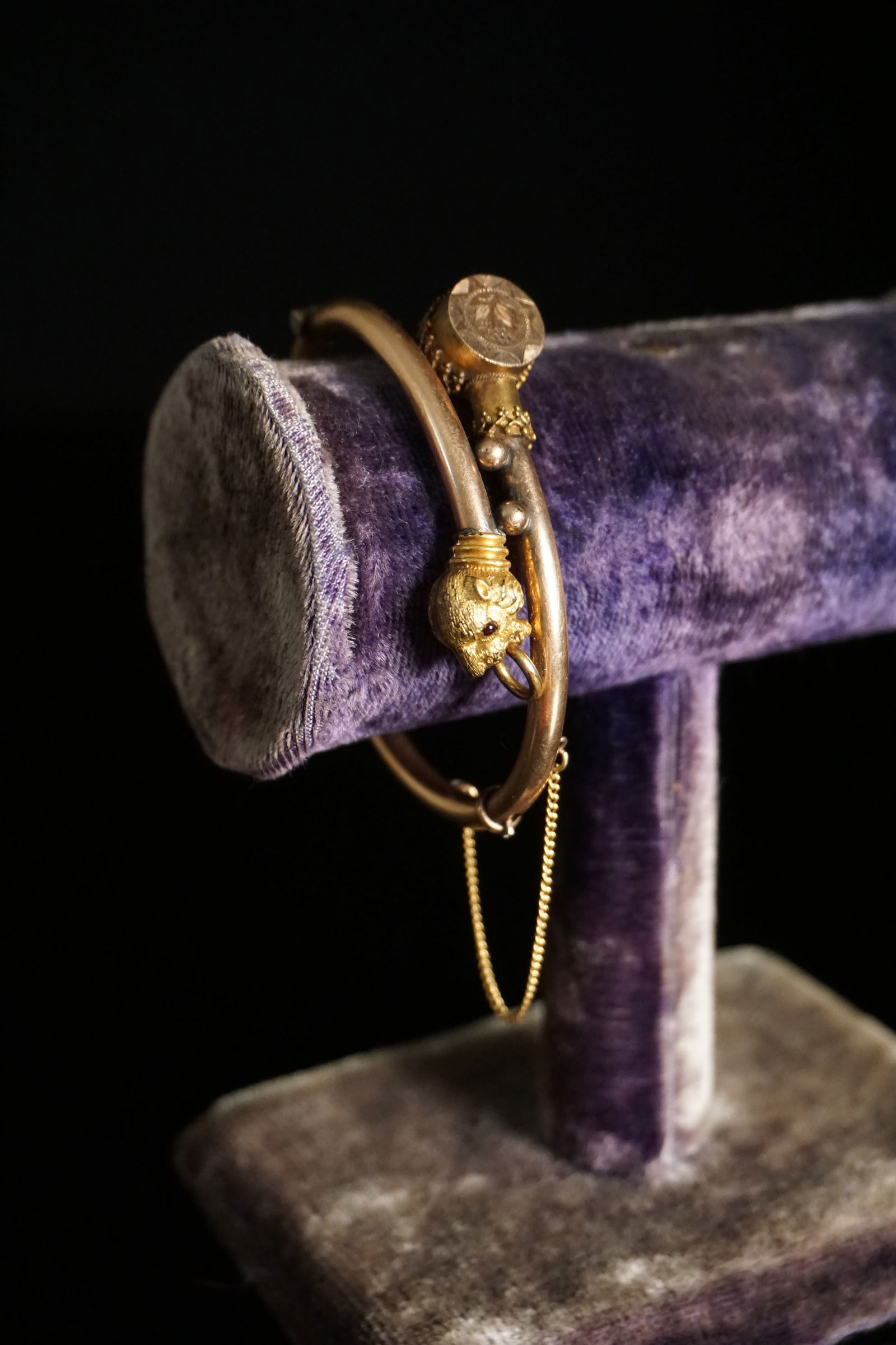 Antique Victorian gold filled lion bangle bracelet (1 of 6)