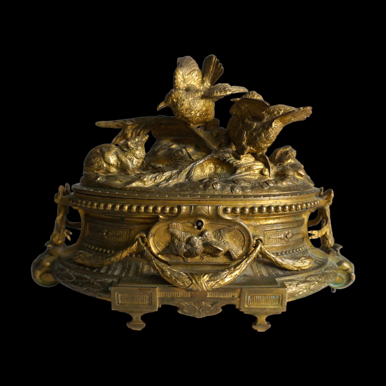JULES MOIGNIEZ gilt bronze jewelry casket box signed (1 of 17)