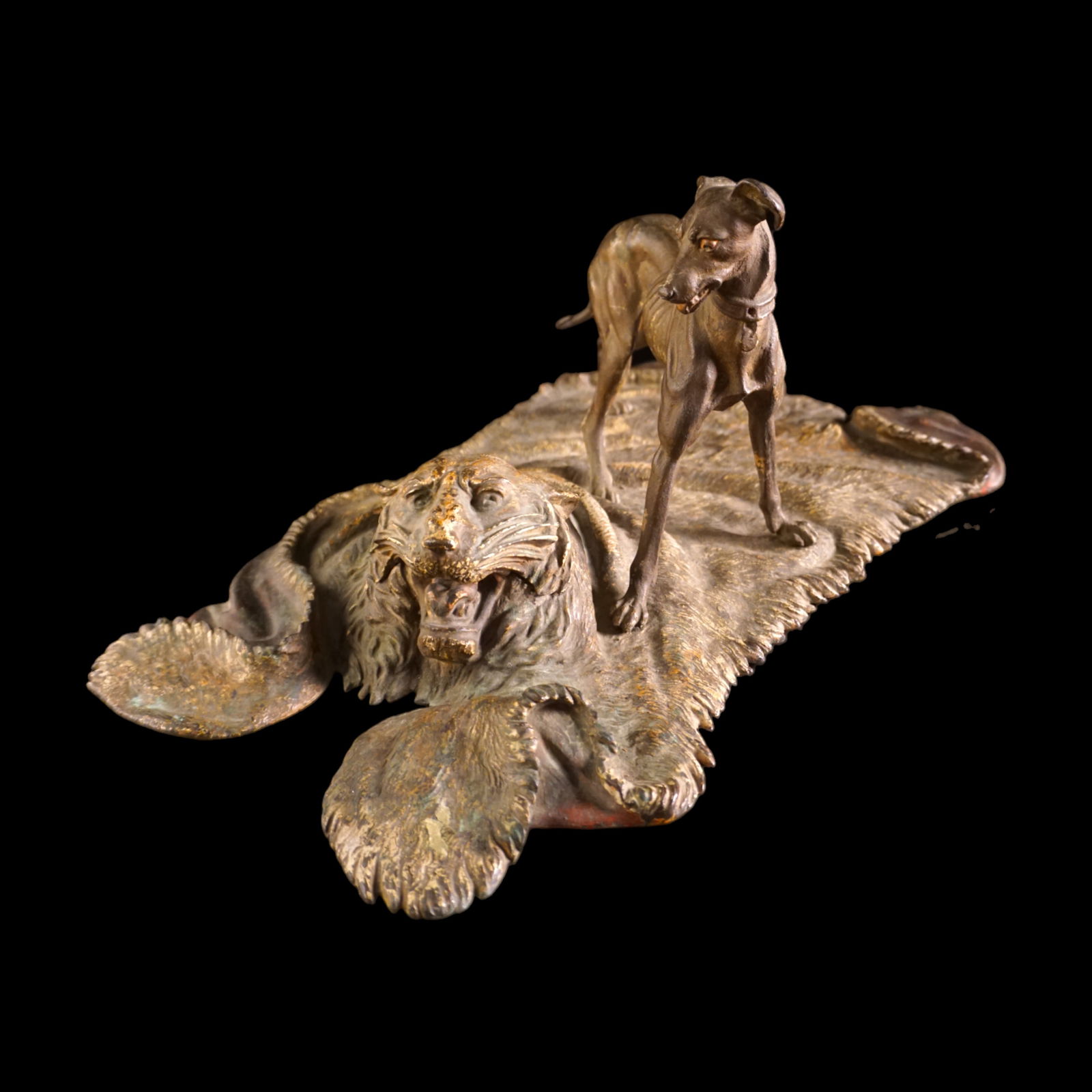 Antique Austrian cold painted bronze inkwell, manner of Bergman (1 of 11)