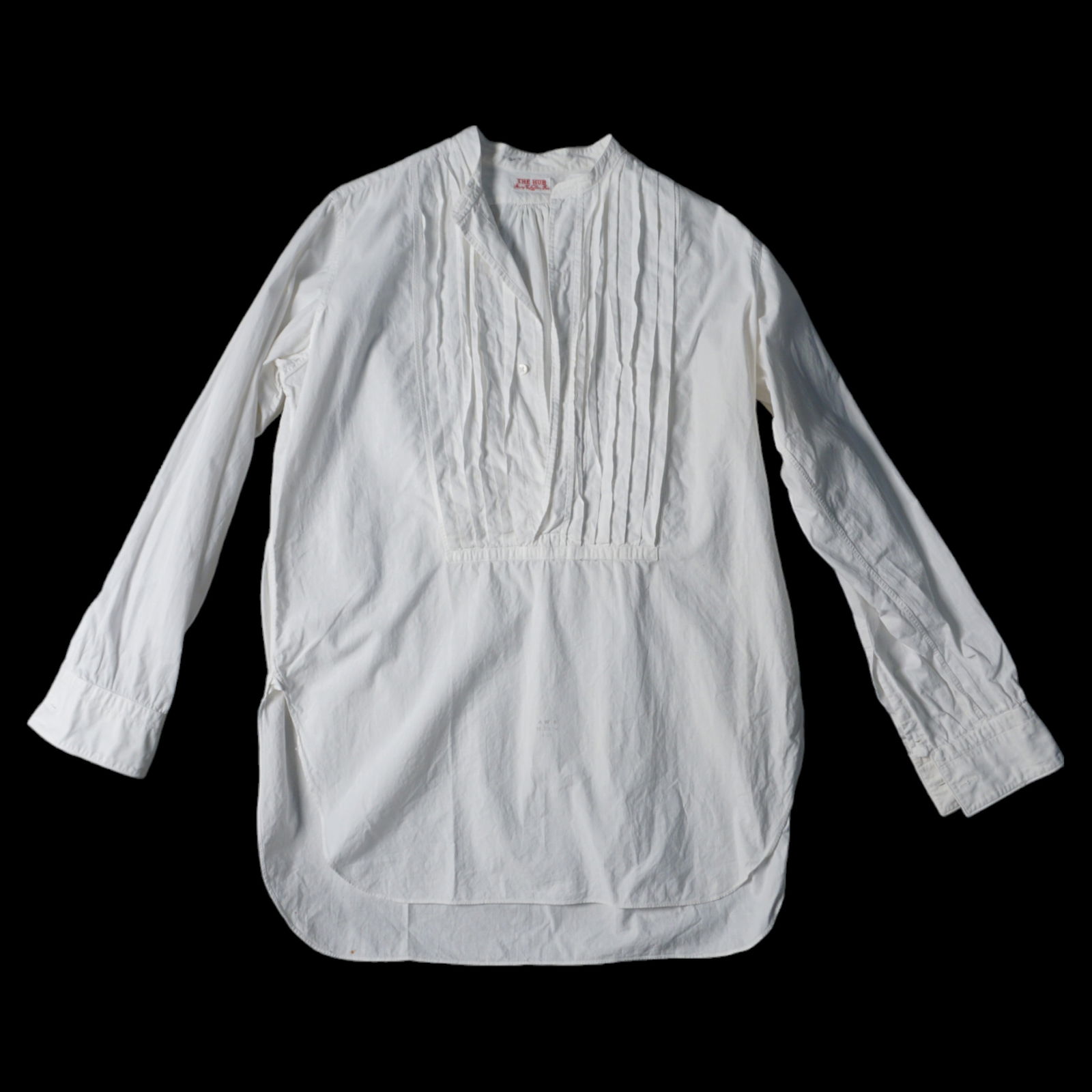 Antique mens French style cotton shirt, The Hub (1 of 14)