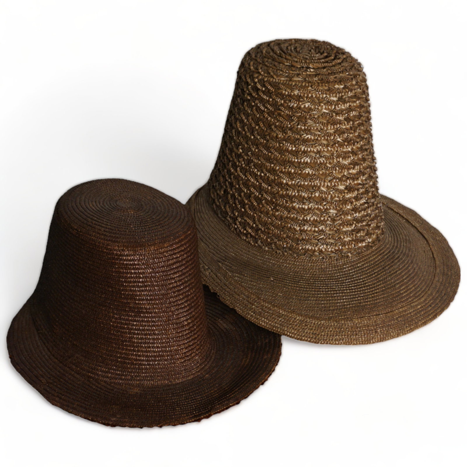 Two Antique straw hats, early 1800s (1 of 12)