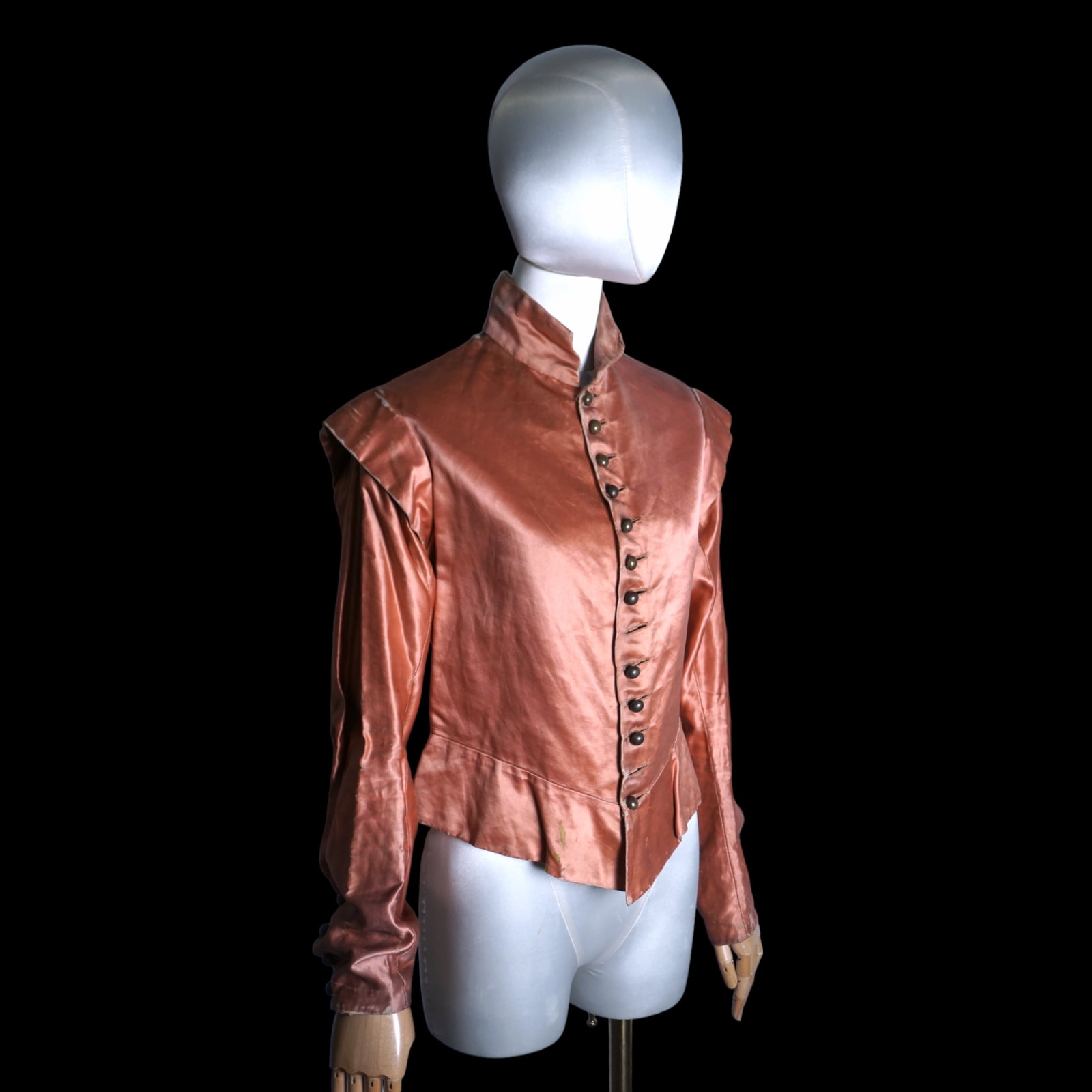 Antique pink silk satin jacket, museum deaccession (1 of 17)