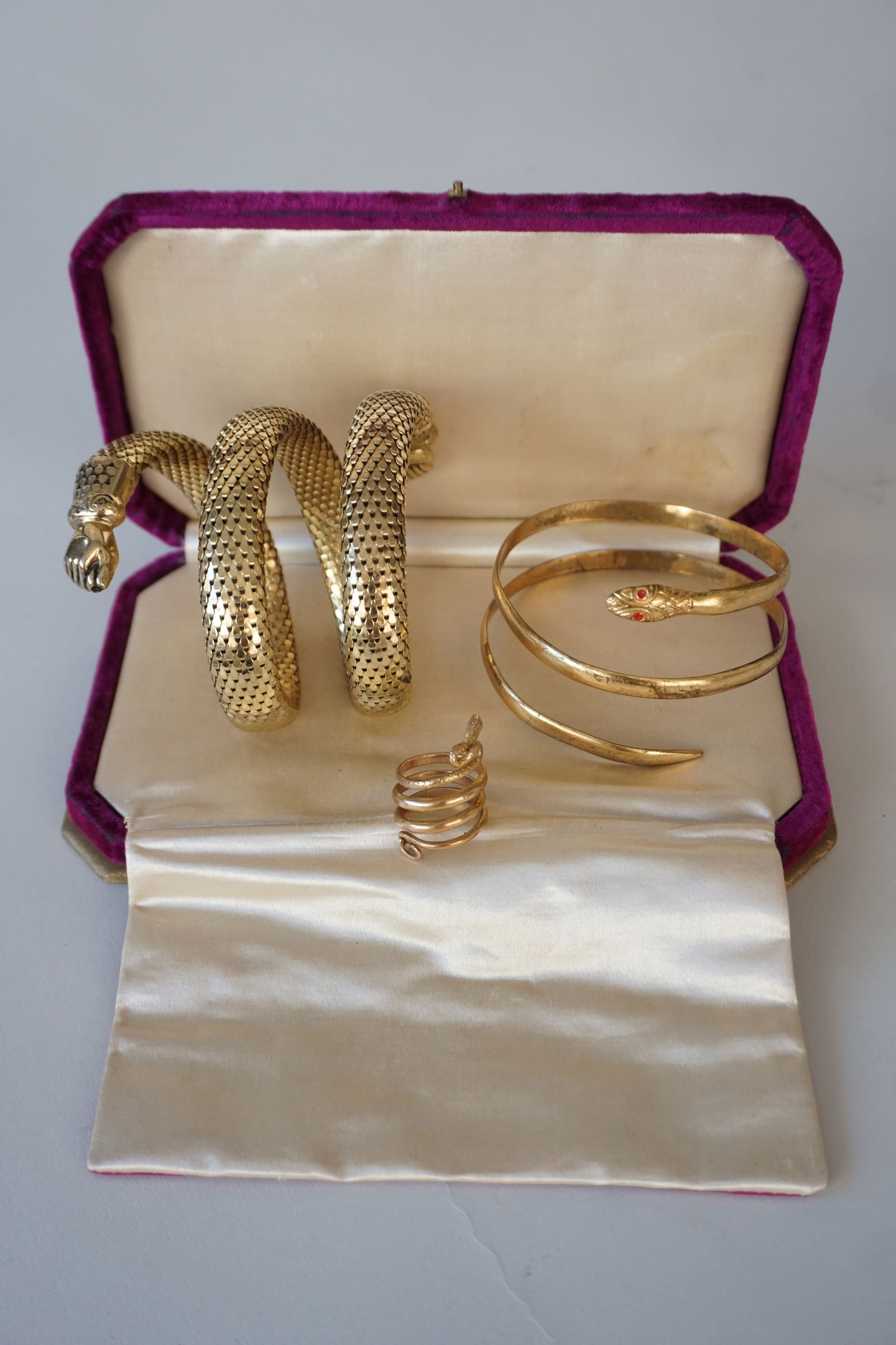 Lot of three vintage / antique snake costume jewelry (1 of 8)
