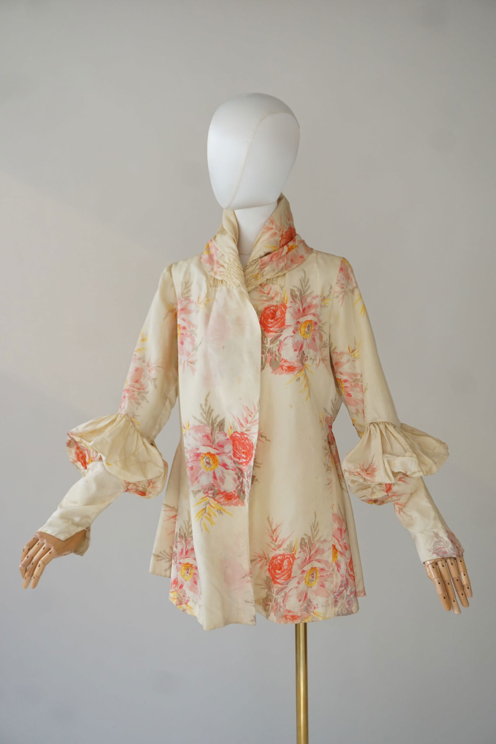 Antique floral watercolor jacket, flapper coat (1 of 16)