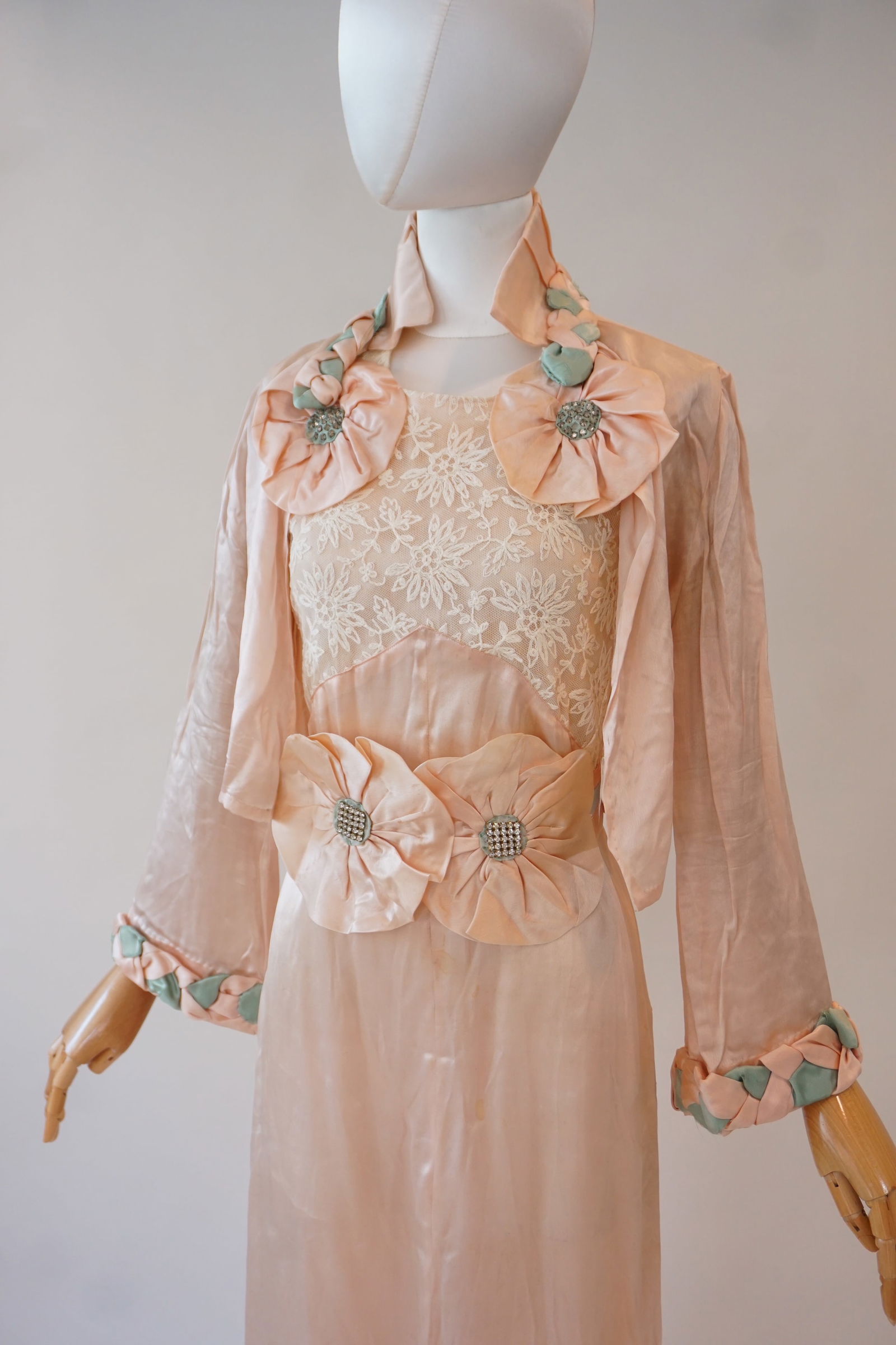 Vintage 1920s 30s pink silk dress with jacket (1 of 20)