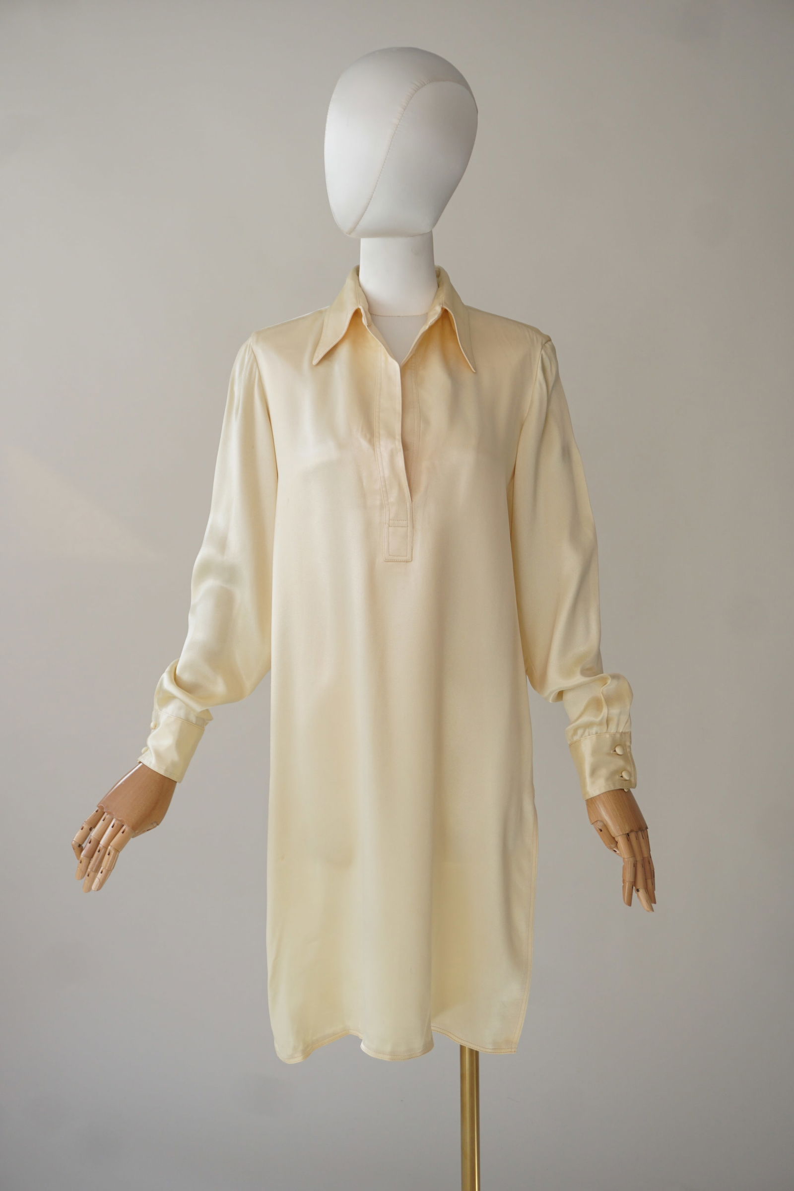 Vintage Ellen Tracy ivory satin tunic dress (1 of 10)