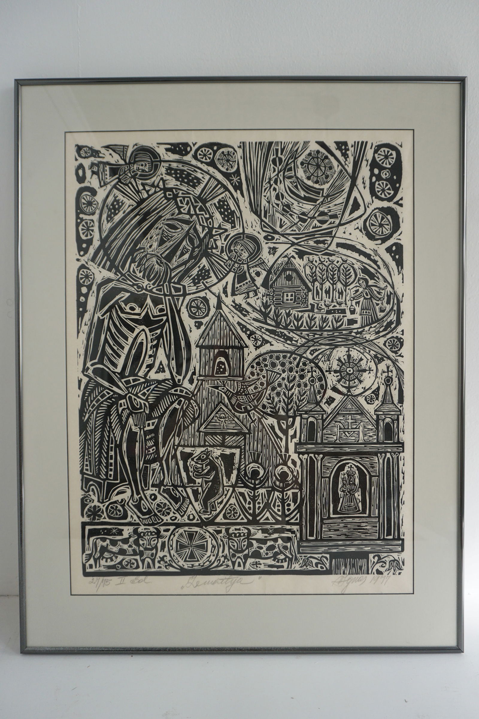 VYTAUTAS IGNAS, Lithuanian, woodblock print 1970s (1 of 6)
