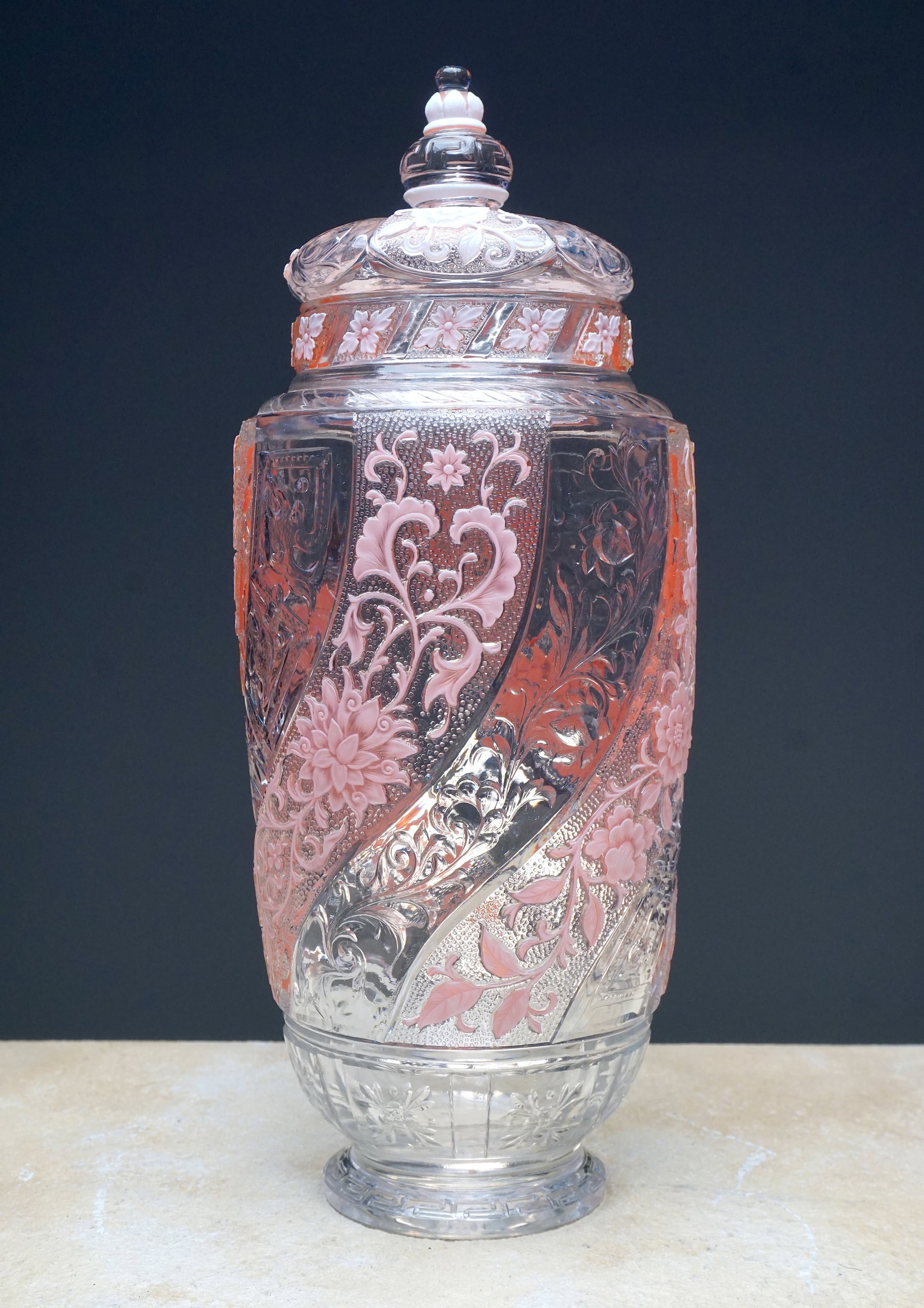A Thomas Webb and Sons signed lidded cameo glass vase (1 of 10)