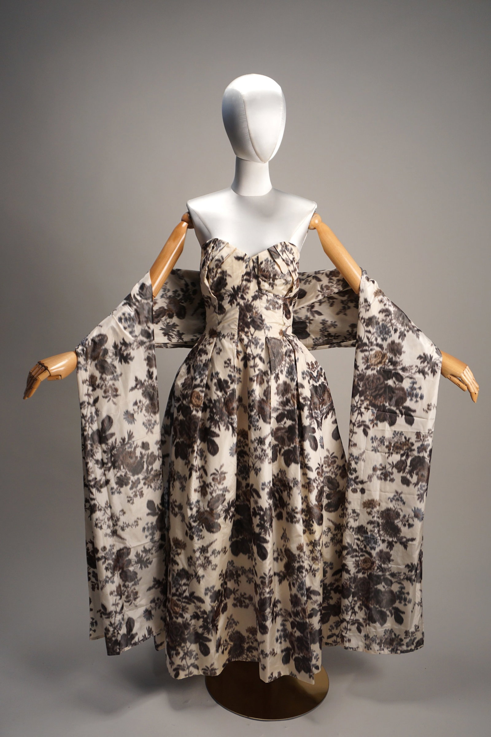 Aranka Gyorky 1950s silk dress watercolor evening gown (1 of 16)