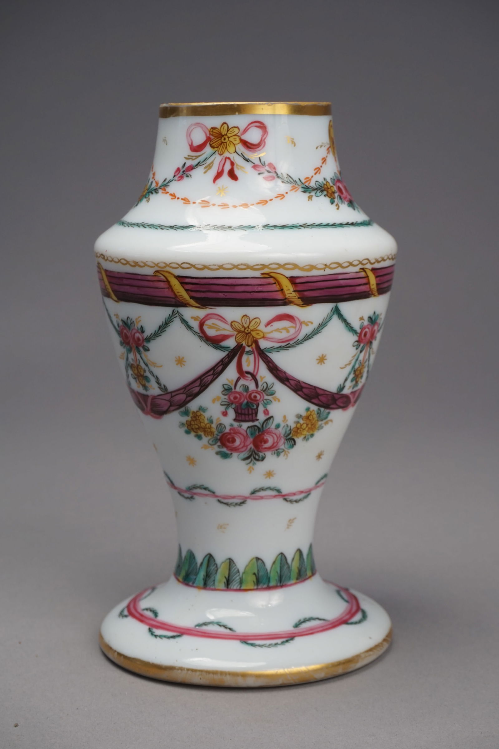 19th century Baccarat Opaline glass cabinet base with enameled decoration. (1 of 10)
