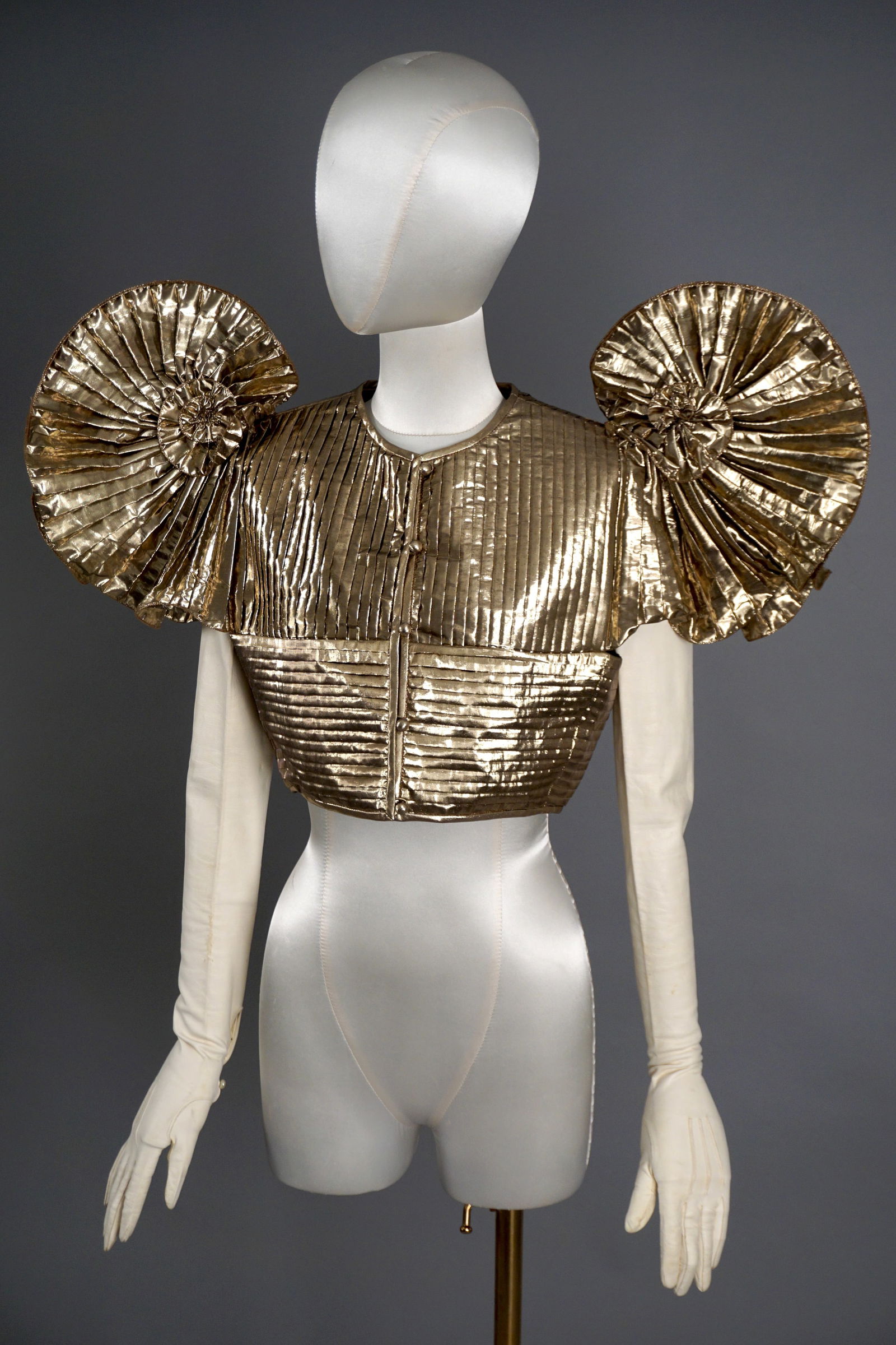 Vintage Victor Costa Metallic Pleated Blouse Top (1 of 10)