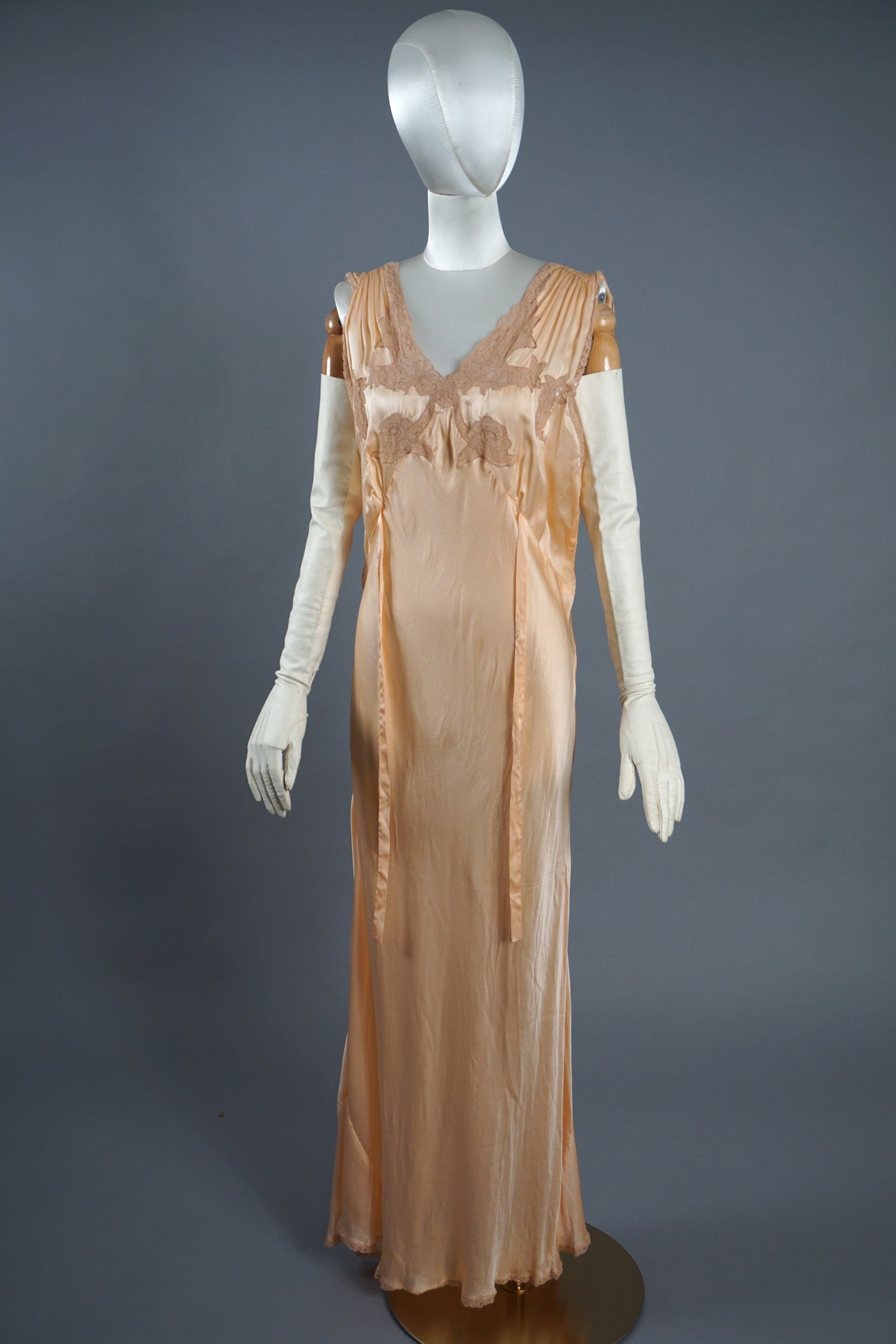 Vintage 1920s Pink Silk Lingerie Lace Dress (1 of 6)