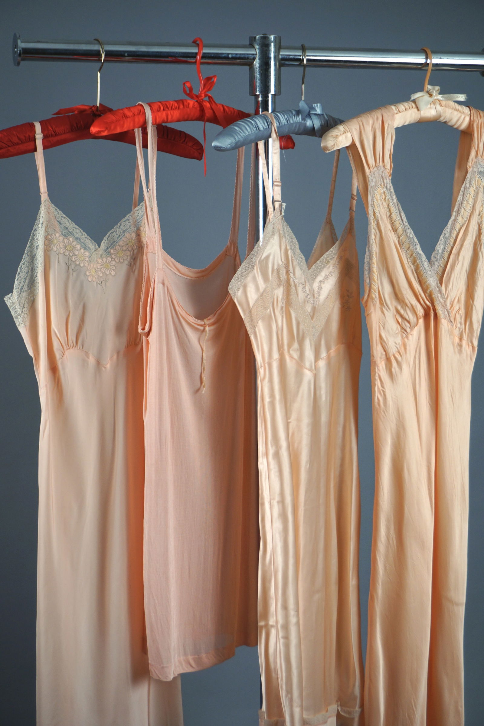 Antique Pink Lingerie Slip Dresses Group of 4 (1 of 12)