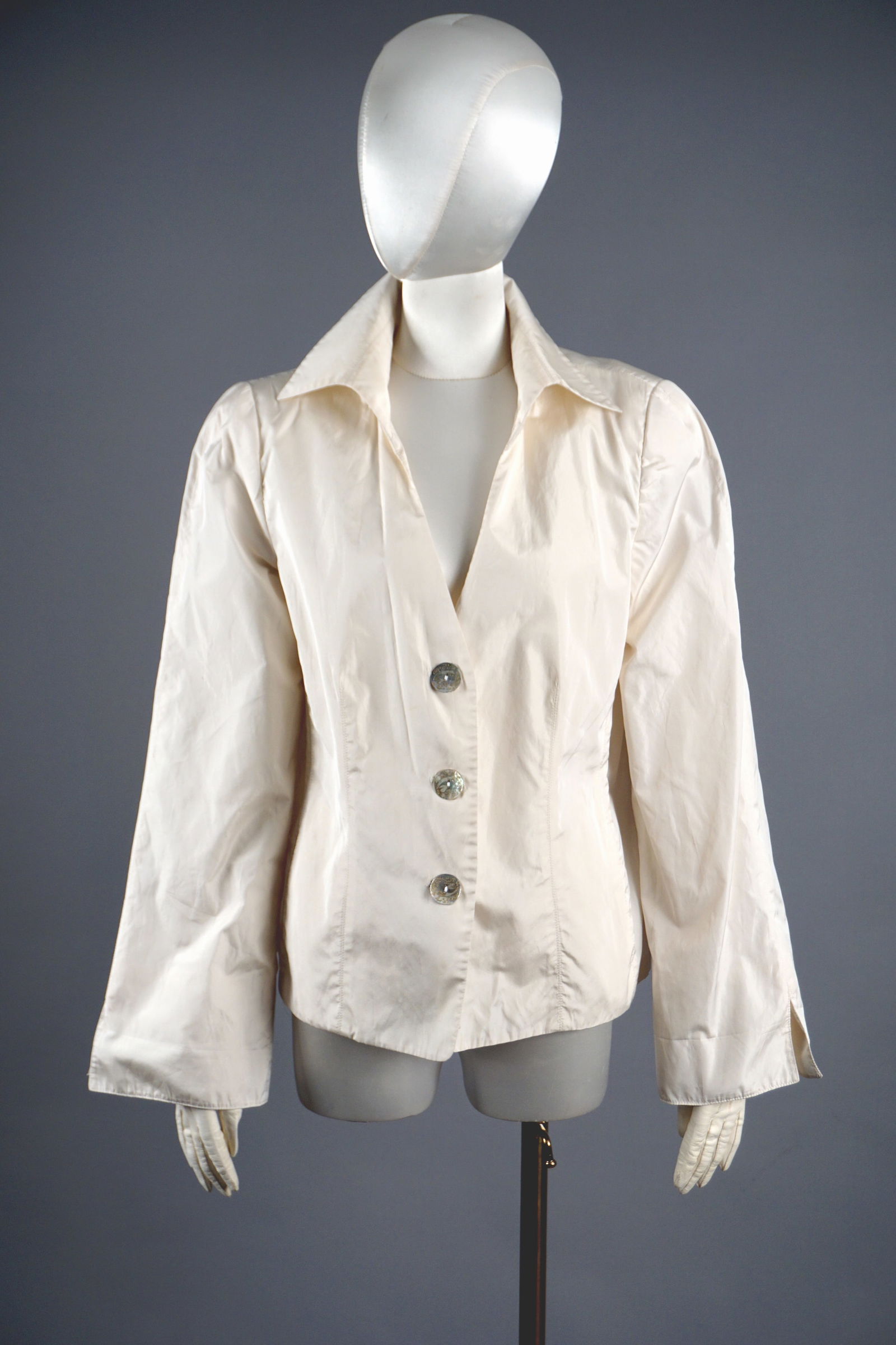 Armani Collezioni Italy Silk Jacket Abalone Shell Buttons (1 of 9)