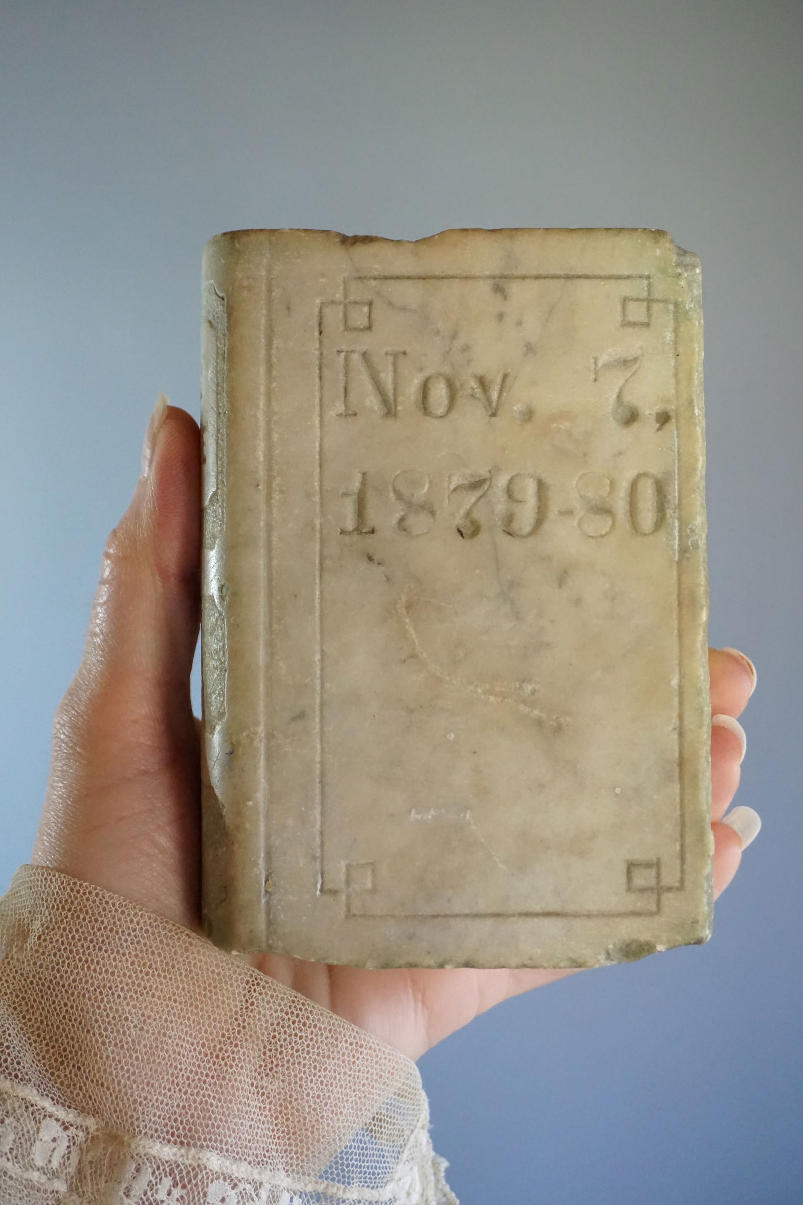 Antique Victorian Carved Marble Commemorative Bible, Dated 1879-80 (1 of 7)