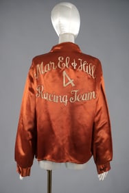 Vintage 1940s 50s Men’s Satin Embroidered Jacket, Mar El & Hill Racing Team "Nick"