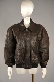 Vintage Krizia Uomo Italian Leather Bomber Jacket Patchwork & Krizia Pants