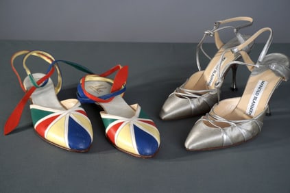 Two Pairs of Women’s Vintage Shoes, Manolo Blahnik & Legatos for Jack Rogers