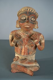 Pre Columbian Mexican Seated Female Figure, Nayarit or Jalisco