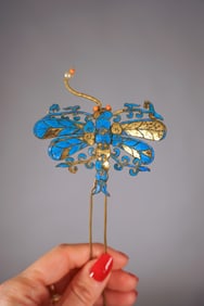 Chinese Kingfisher Hairpin Large Butterfly (3)