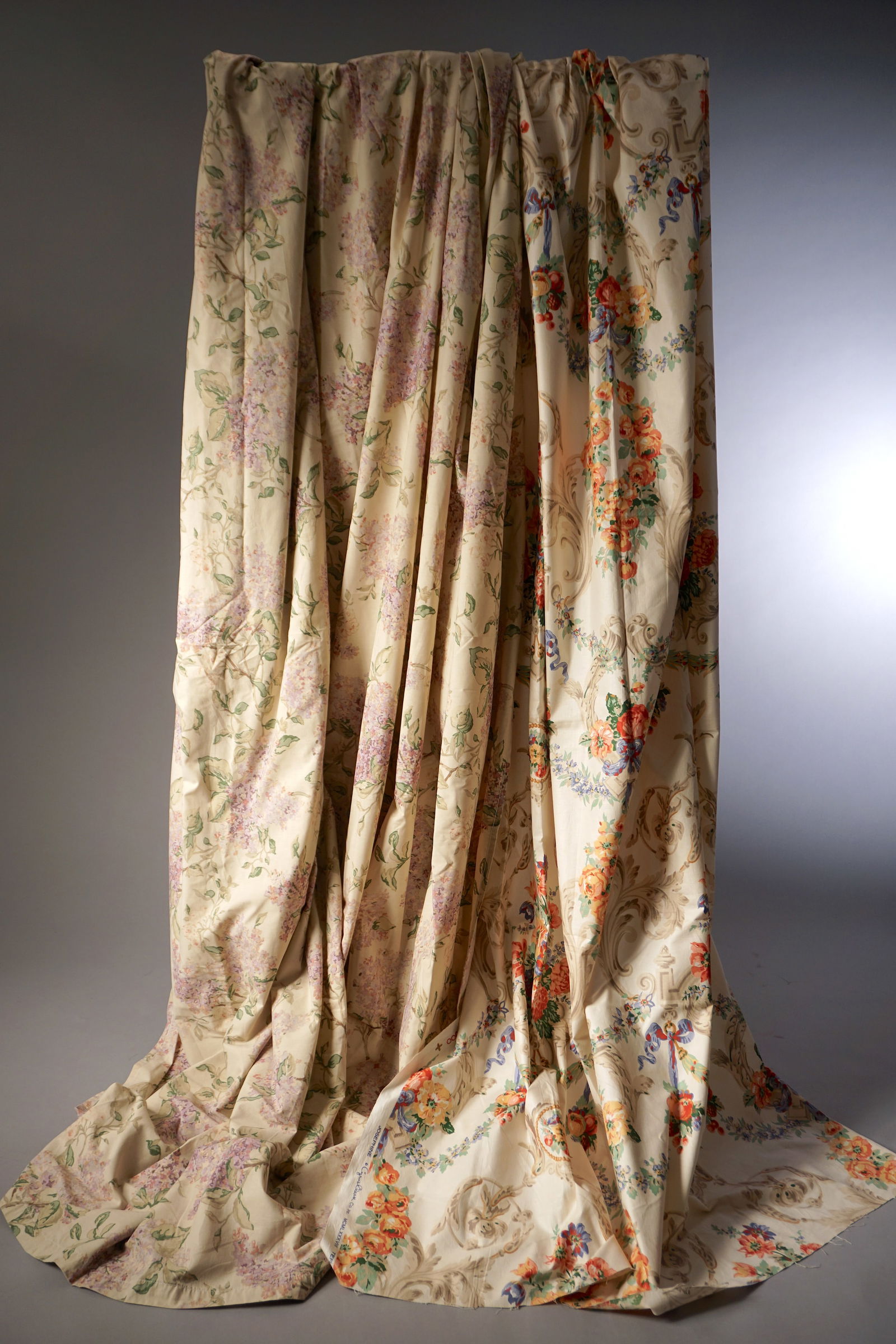 Ralph Lauren Lilac Cotton Sheets and Vintage French Cottage Floral Fabric (1 of 5)