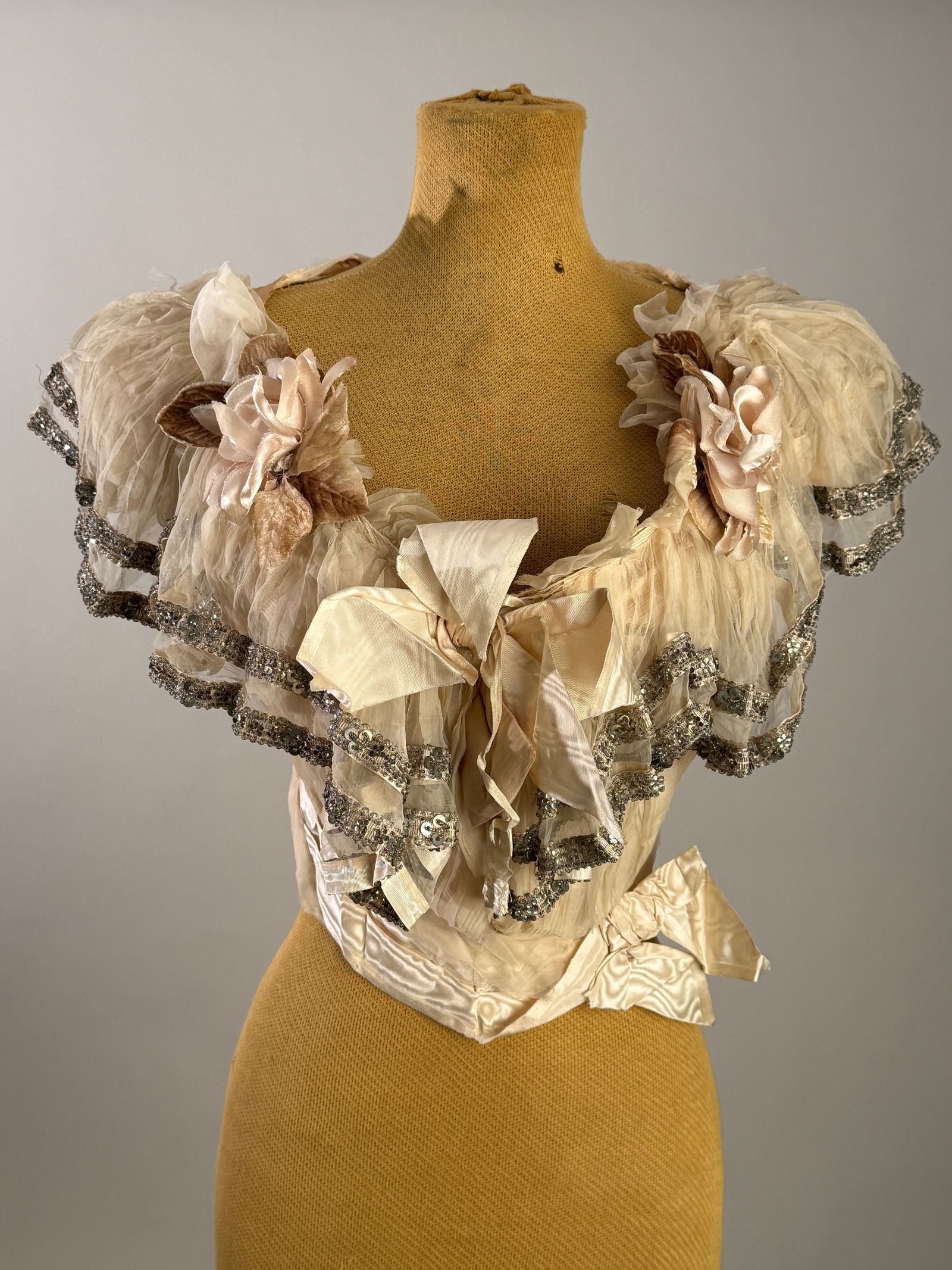 Antique Fancy Silk Tulle Evening Bodice 1890 1905 (1 of 14)