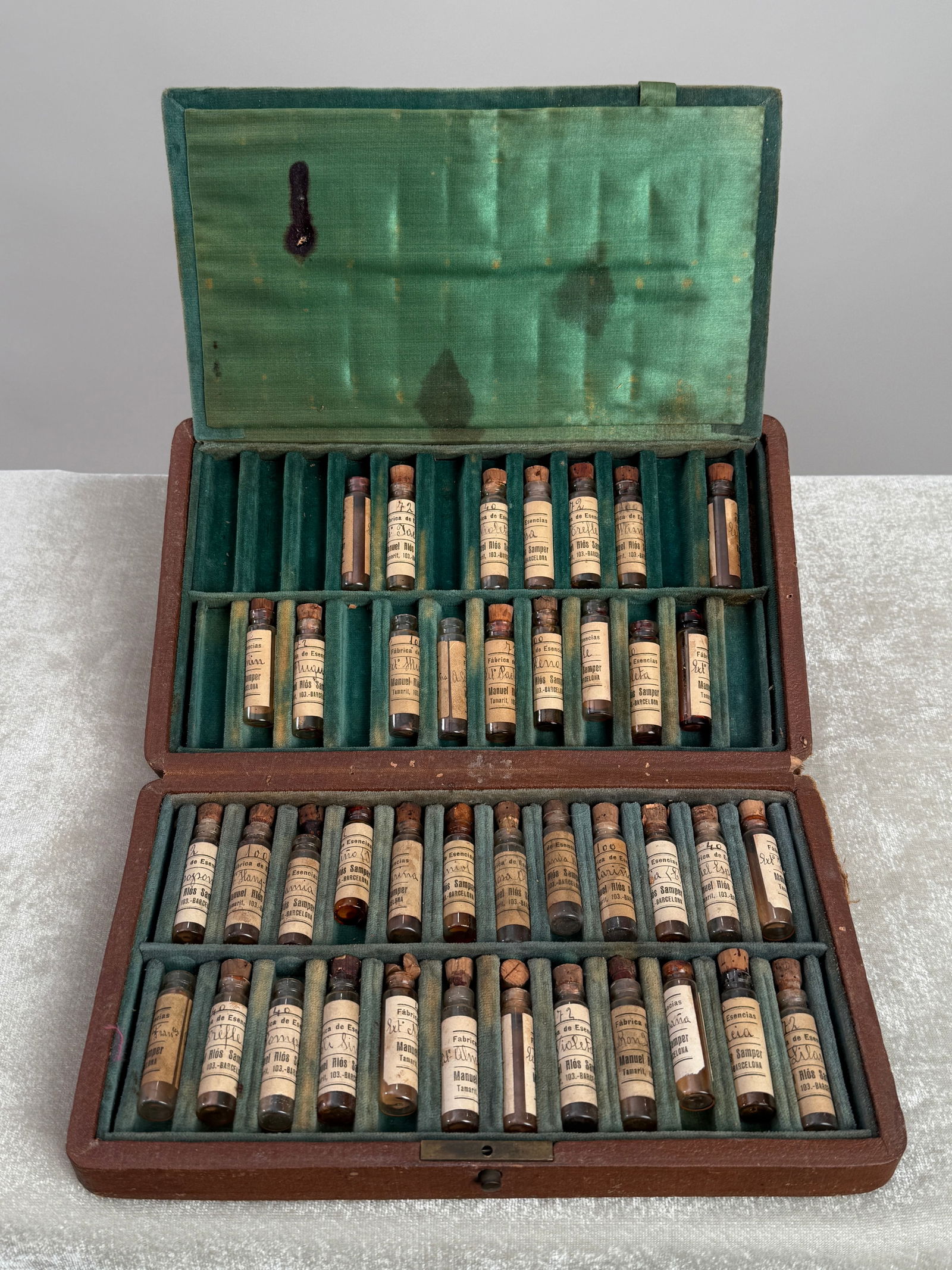 Antique Perfumery Sample Case with Bottled Essences, Barcelona (1 of 8)